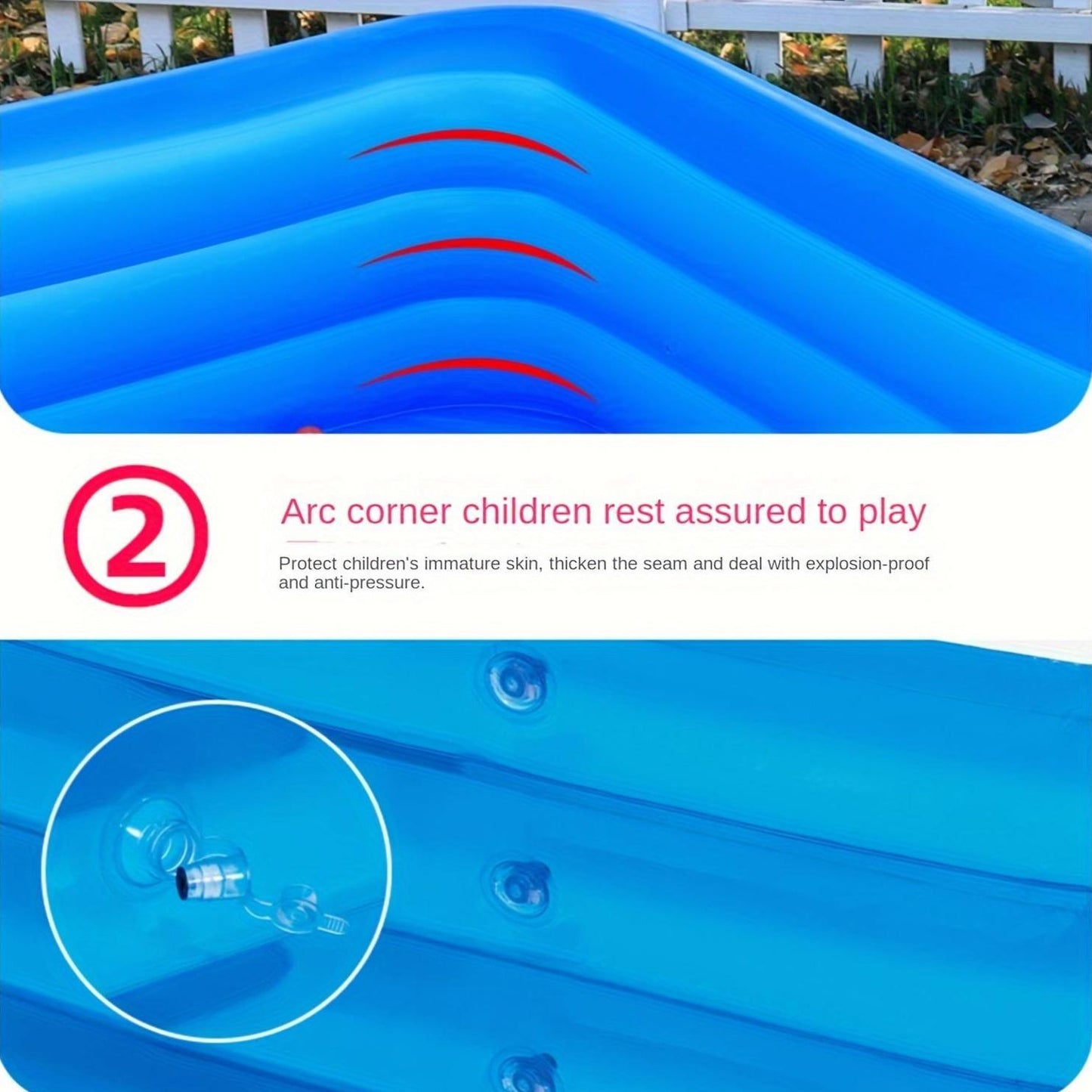 Adults' durable PVC inflatable swimming pool for indoor and outdoor use, perfect for parties and holidays. Summer floating pool toy measuring 150x105x52cm with multiple components.