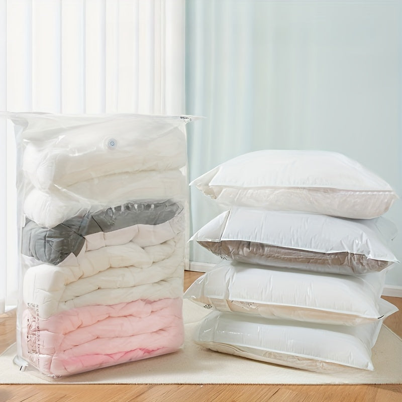 Vacuum Storage Bags for Clothing and Quilts - Space-Saving Design, No Pump Required, Simple Seal, Rectangular Shape