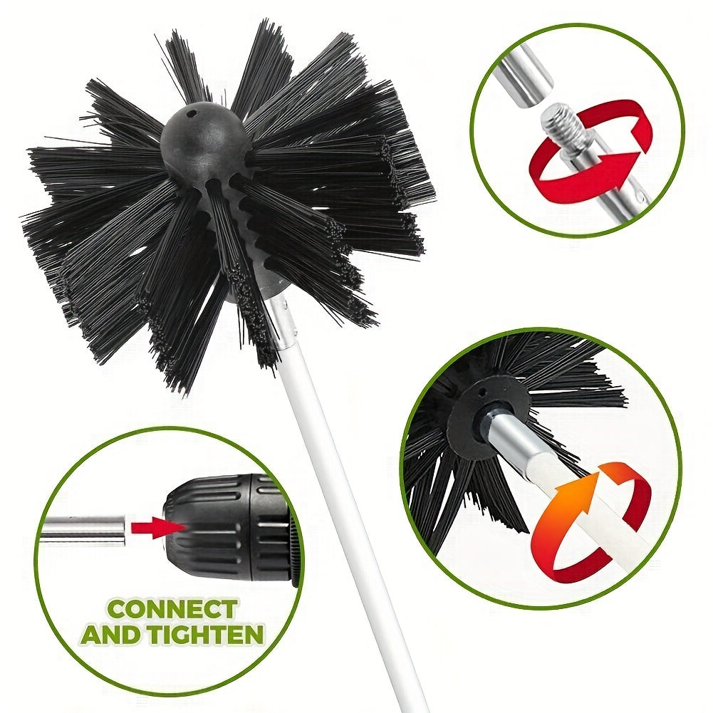 A set of 21 flexible chimney sweep rods for cleaning soot and debris from flues.