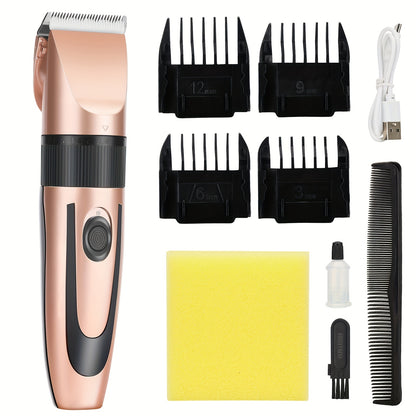 Barber's professional cordless trimming tools with USB rechargeable option.