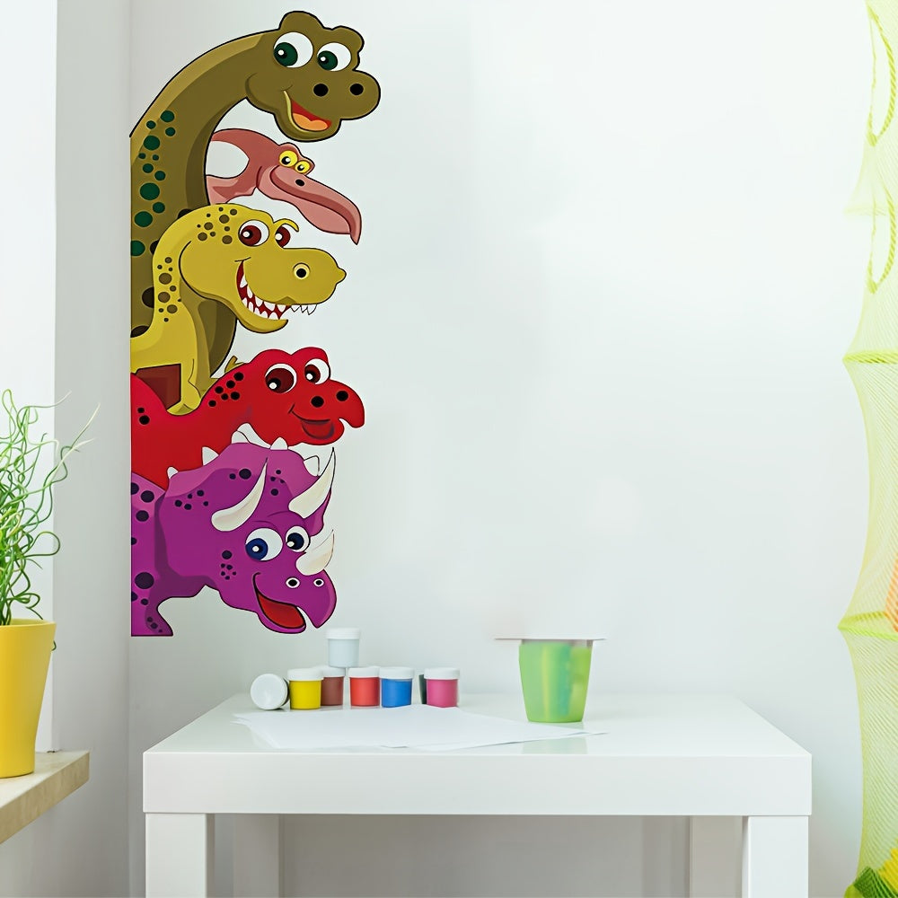 Cartoon dinosaur wall sticker for home decoration, removable and self-adhesive.