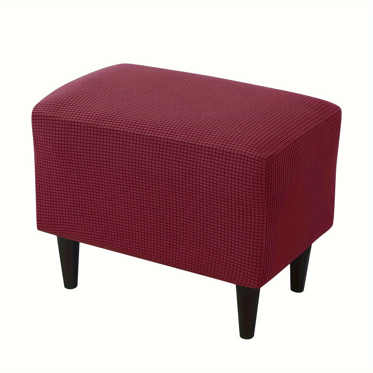 Stretch modern style ottoman cover protects footstools from dust and enhances living room decor.