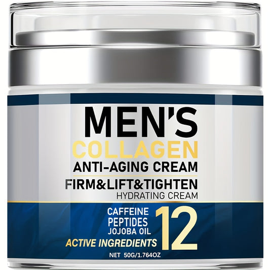 Men's Collagen Face Cream 1.764Oz - Unscented moisturizer firms, tightens, and hydrates skin with key ingredients - suitable for all skin types.