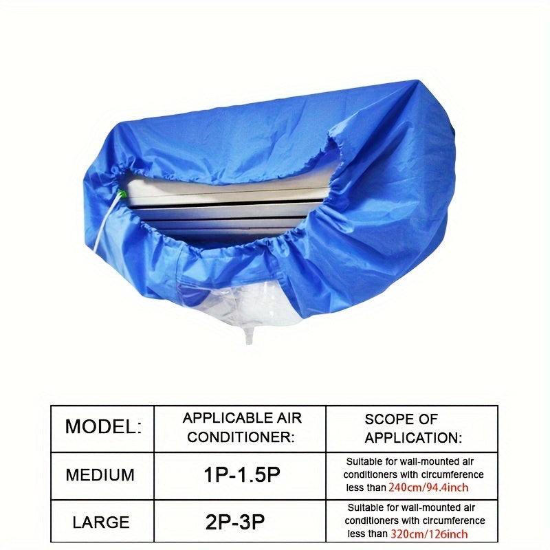 1 piece of Large Air Conditioning Cleaning Cover, suitable for air conditioners measuring 95-130cm. This Hanging Air Conditioning Water Washing Bag is reusable and comes with a drainage pipe, making it the perfect summer cleaning tool.