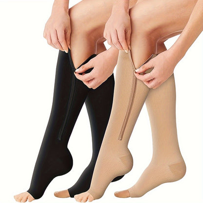 Men's and Women's Compression Zipper Breathable Long Stockings