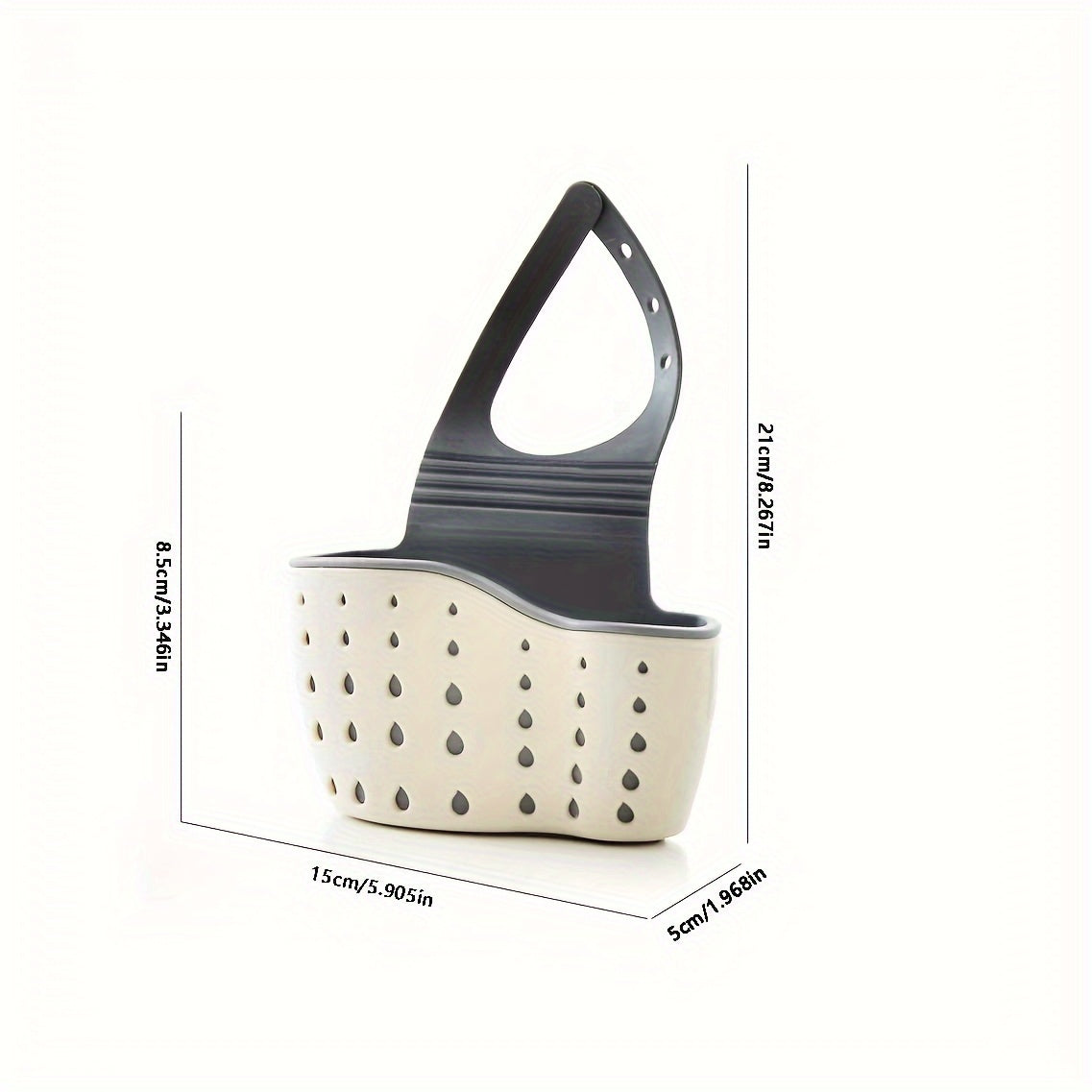 Introducing the BANUCHE Dual-Layer Sink Organizer - a versatile kitchen storage rack featuring heart-shaped handles, faucet hanging sponge, and utensil basket. Available in beige, gray, and blue, this durable plastic organizer requires no power and is