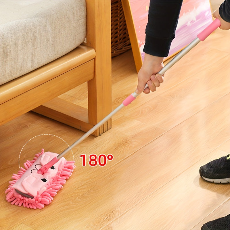 1 piece of a cute cartoon mop, perfect for small cleaning tasks. This mini mop doubles as a fun toy for floor mopping, making cleaning a more enjoyable task. It is portable and can be used for both wet and dry cleaning, ideal for home, school, or any