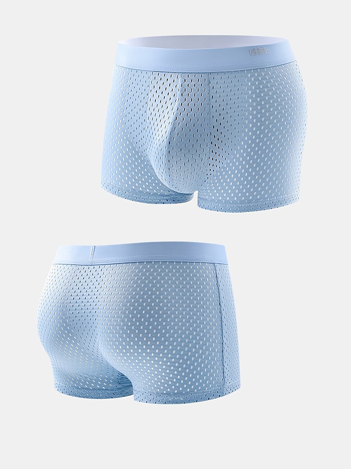 4 ultra-thin boxer briefs for men made of breathable, stretchy nylon for sports and casual wear.