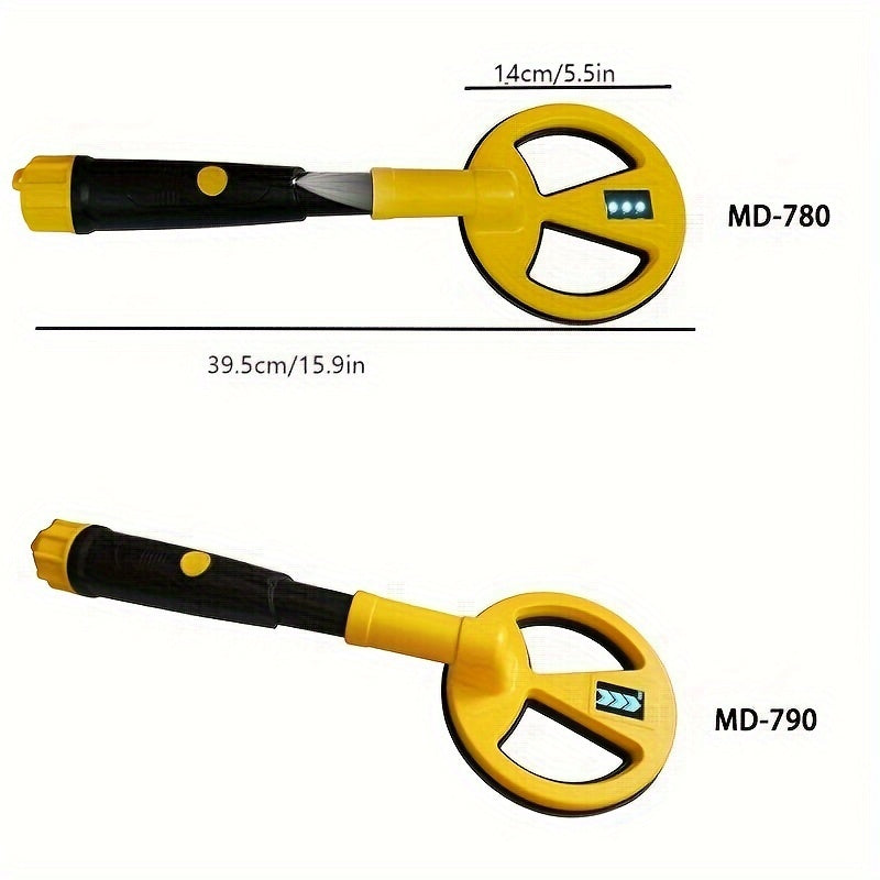 Underwater metal detector with LED & vibration alerts, ideal for diving & snorkeling, batteries not included.