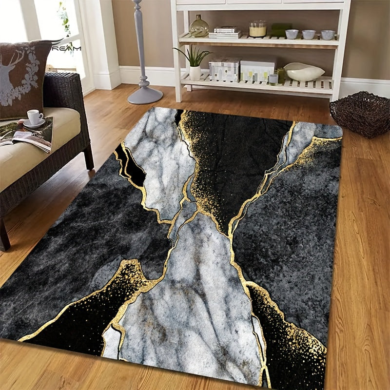 Marble Pattern Rug - 1 Piece, Non-slip and Absorbent, Stain-proof and Waterproof, Ideal for Living Room, Kitchen, Bedroom, Home Decor