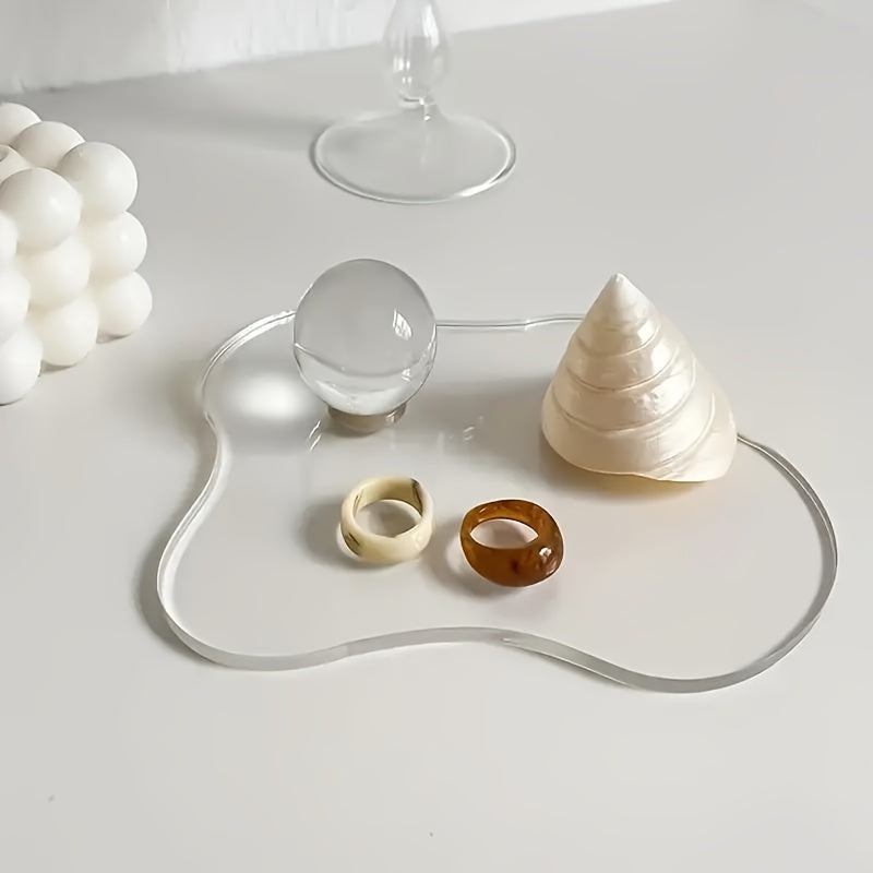 Cloud-shaped acrylic coaster with metallic finish; doubles as jewelry display and cup mat for various holidays.