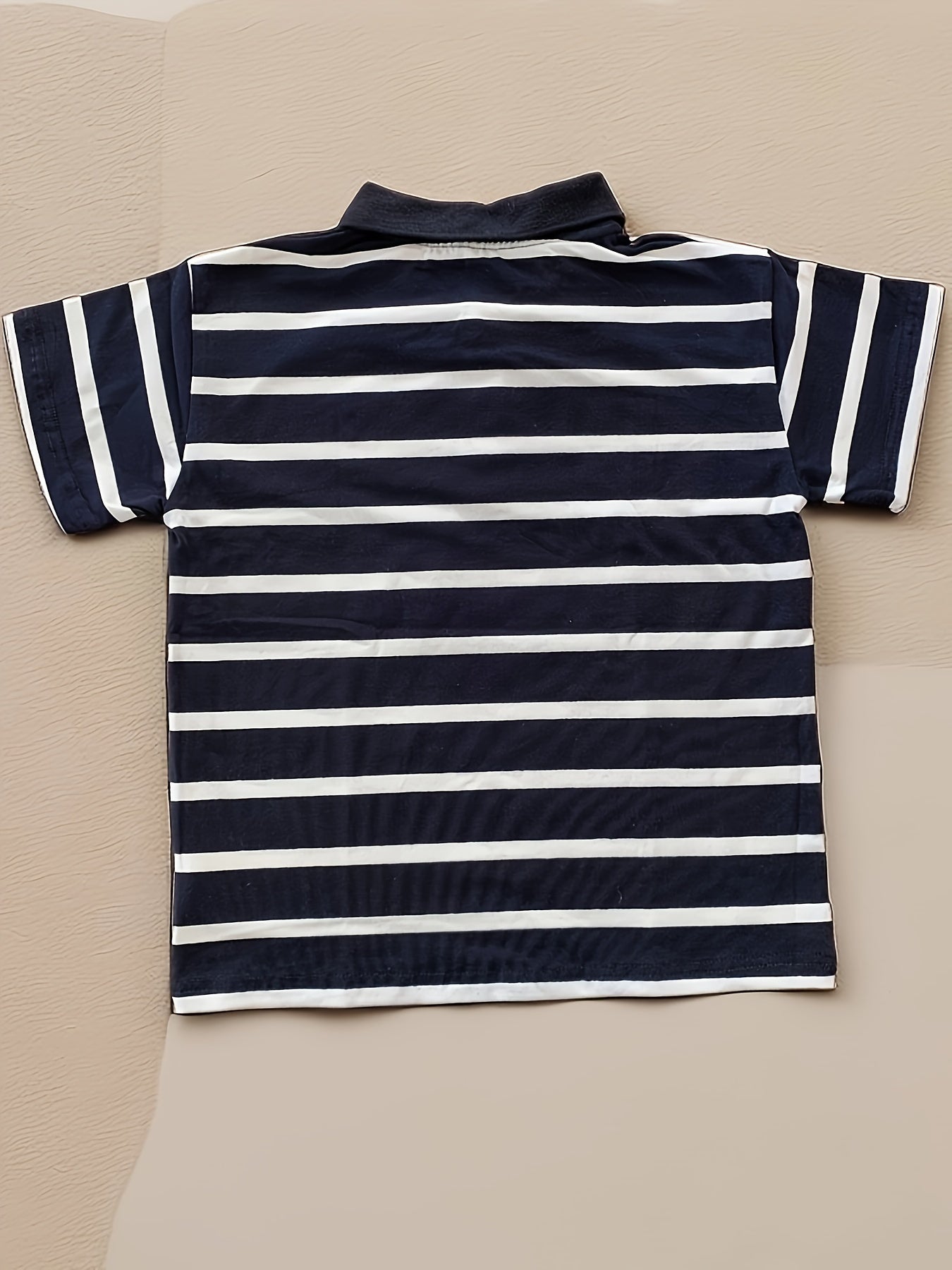 Striped shirts for boys in breathable polyester blend, perfect for summer.