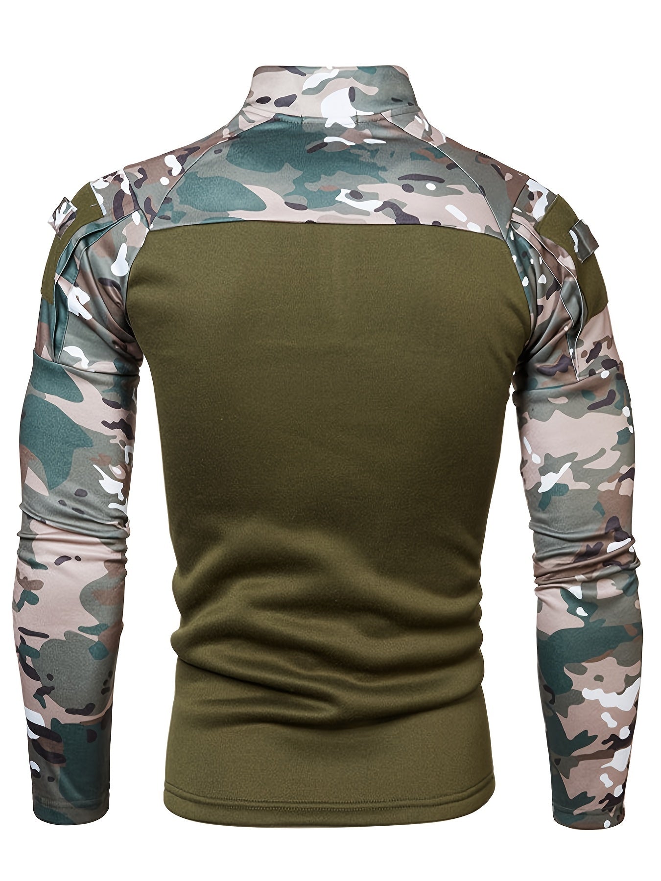 Men's camo quarter zip tracksuit for sports and casual wear.