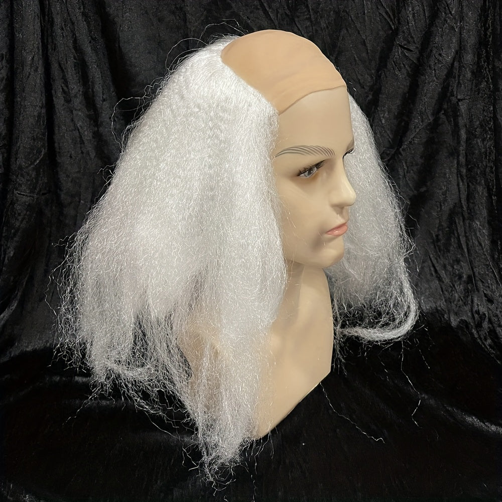 Colorful wigs for themed events and cosplay, including bald, black, white, and yellow options. Perfect for Christmas, birthdays, and other festive occasions. Amp up your party look with these fun dress-up accessories.