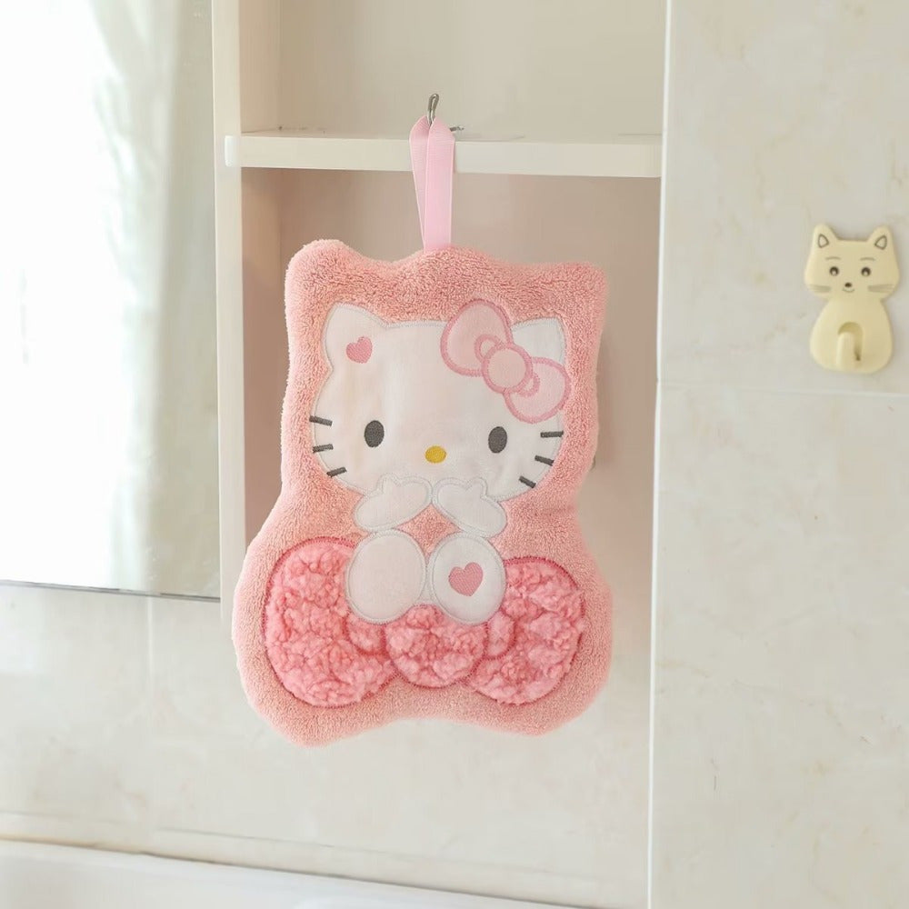 Hello Kitty, Kuromi, Melody, and Cinnamoroll cute hand towel for quick drying and absorbency