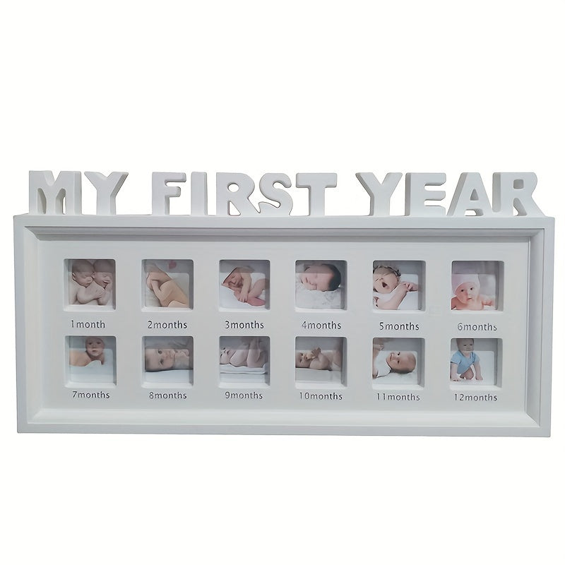 Unique One Year Old Full Moon 12 Month Anniversary Picture Frame Stand - Capture your child's growth with this versatile photo frame, suitable for hanging on the wall or displaying on a shelf. Perfect for gifting this Christmas!