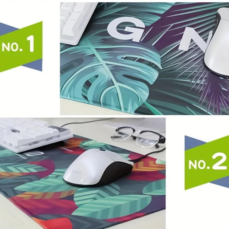 Large hexagonal honeycomb pattern mouse pad with non-slip surface, suitable for gaming, office work, and travel. Features abstract art design and made of polyester, ideal for esports.