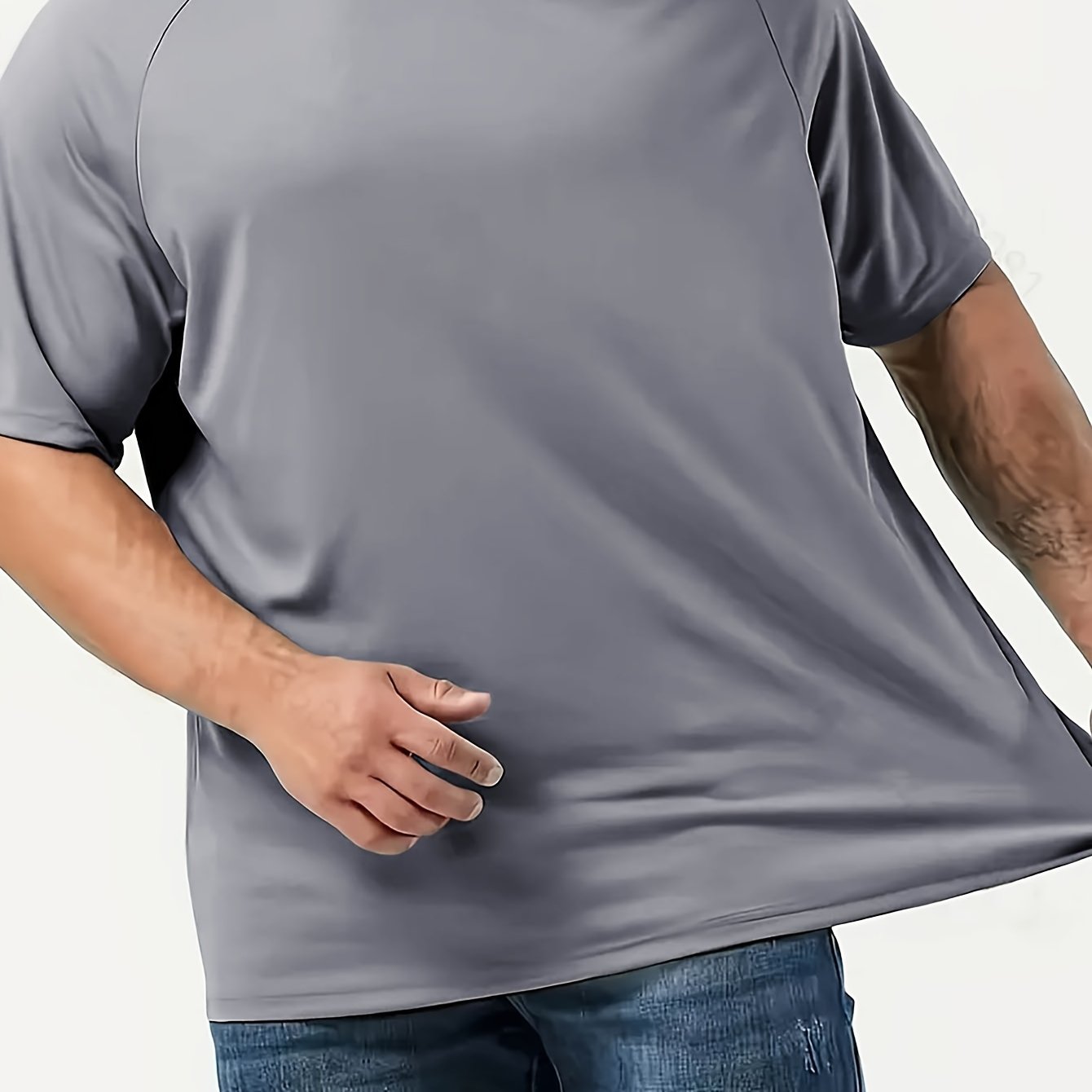 Athletic tee for plus size men, great for outdoor sports and leisure.