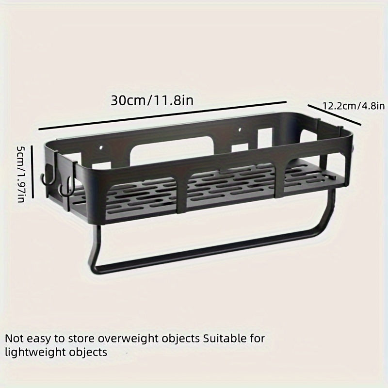 1-piece Storage Rack for Household, Perforation-Free Sundries Organization, Wall-Mounted Multi-Functional Condiment Holder for Kitchen and Bathroom, Home Storage Solutions and Organizers, Stylish Home Accessories