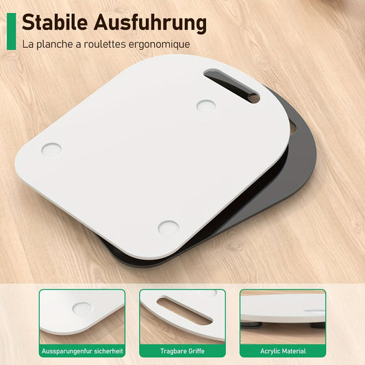 Durable Acrylic Slide Board with PTFE Glide Mat and Handle for Thermomix TM6/TM5 - Convenient Non-Slip Stand with Rubber Feet for Easy Movement on Countertops - High-Quality Kitchen Appliance Moving Pad