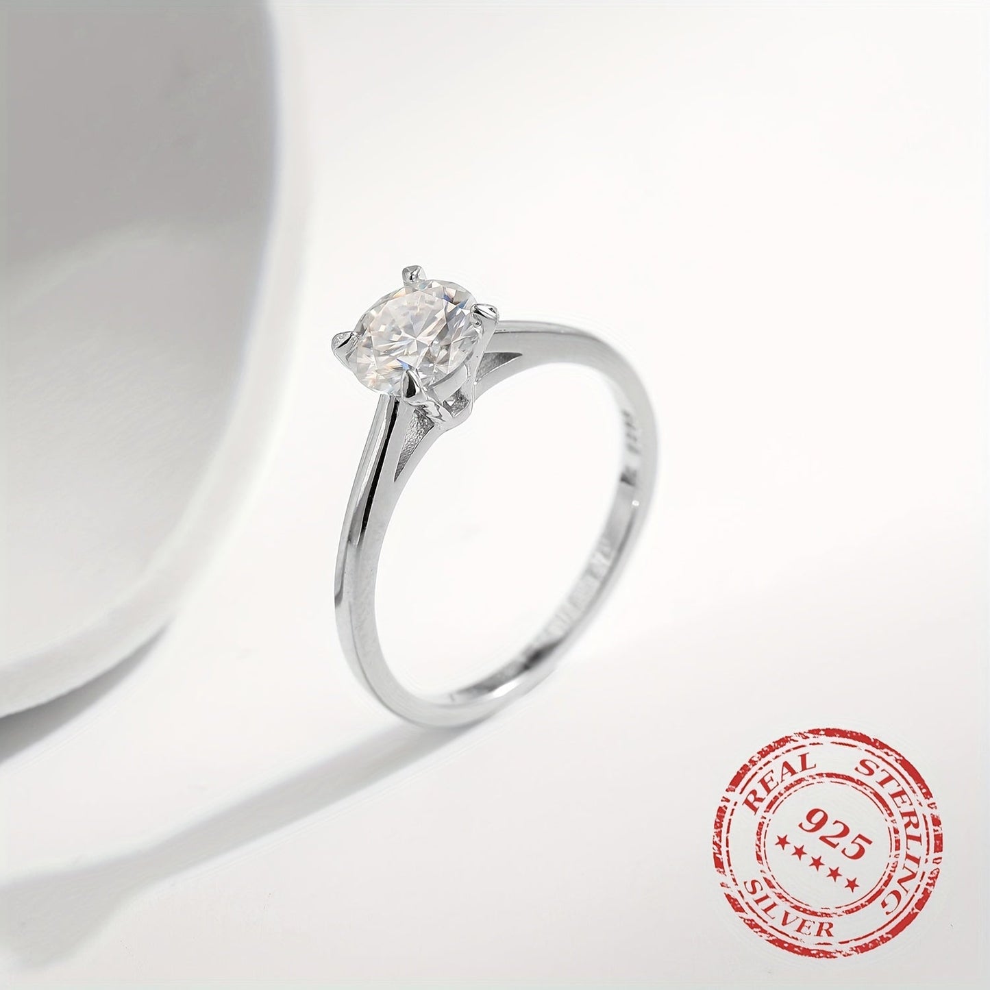 Stunning MODIAN 1 Carat Moissanite Engagement Ring for Women featuring a 925 Sterling Silver Band, Classic 4-Prong Solitaire Setting with D Color VVS Clarity, Round Brilliant Cut Stone. Perfect for Weddings and Valentine's Day, makes a beautiful jewelry