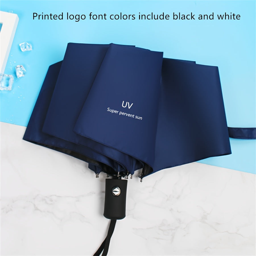 UV-protected automatic folding umbrella with 8 ribs, suitable for men and women.