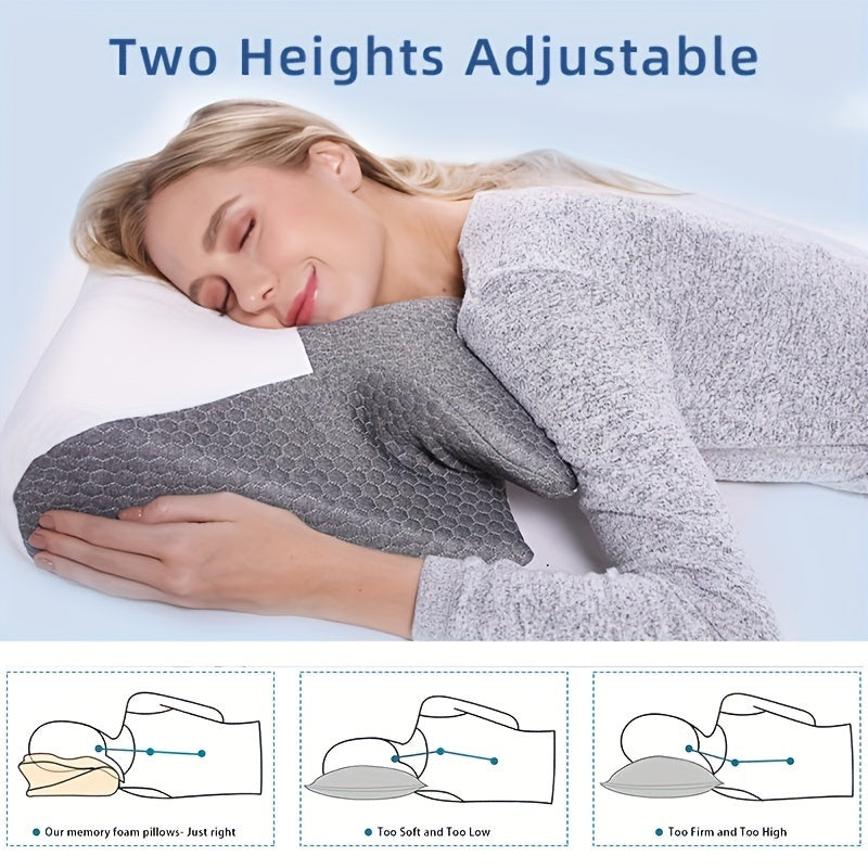 Christmas present: 1pc Cervical Memory Foam Pillow - Contour Pillows designed to provide Ergonomic Orthopedic Sleeping Contoured Support for Neck and Shoulder Pain. Suitable for Side Sleepers, Back Sleepers, and Stomach Sleepers. Queen Size.