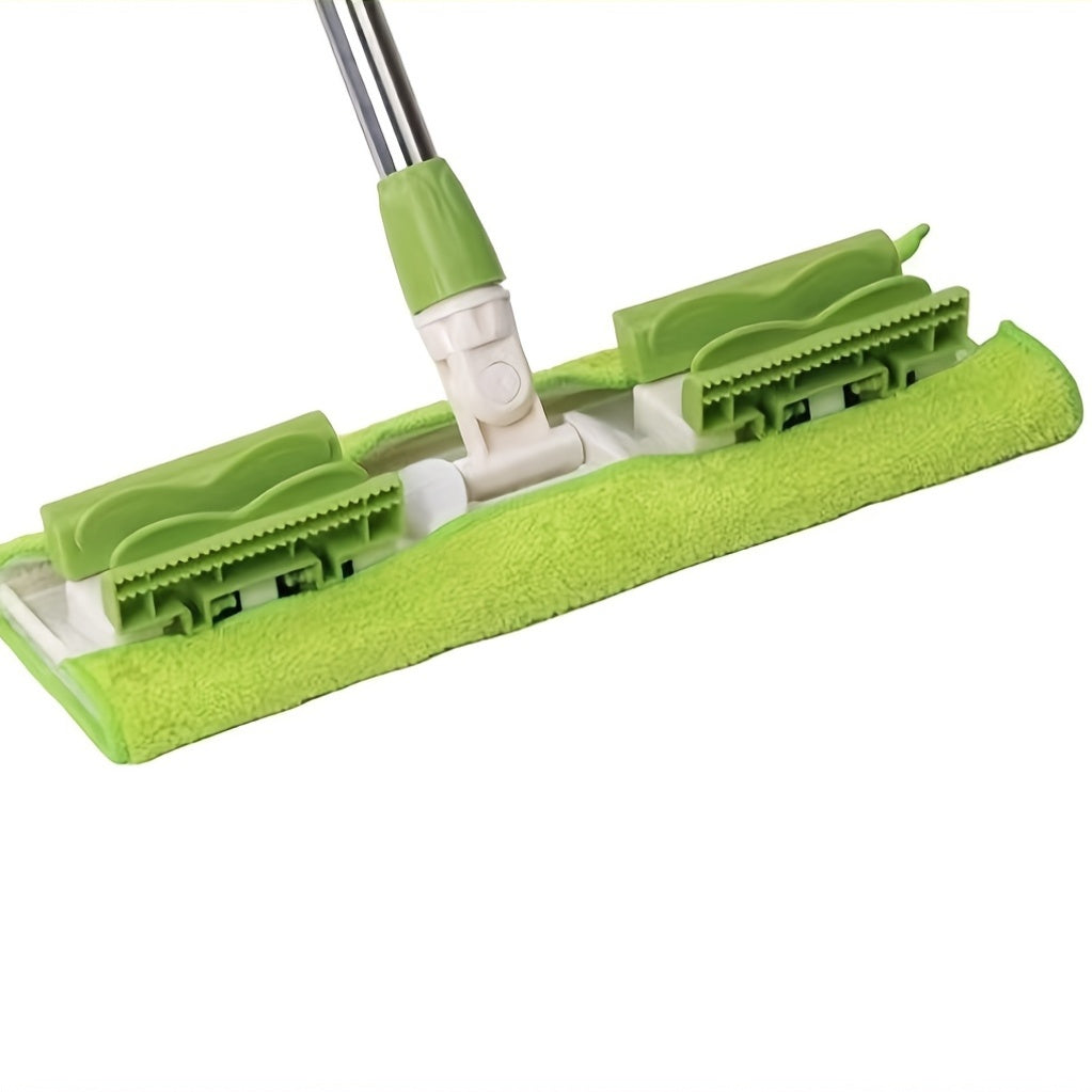 This Extra-Large Flat Mop Set is Extremely Practical, Comes with 2 Reusable Pads – Crafted from Stainless Steel, Ideal for Cleaning Bedrooms, Kitchens, Living Rooms, and Walls.