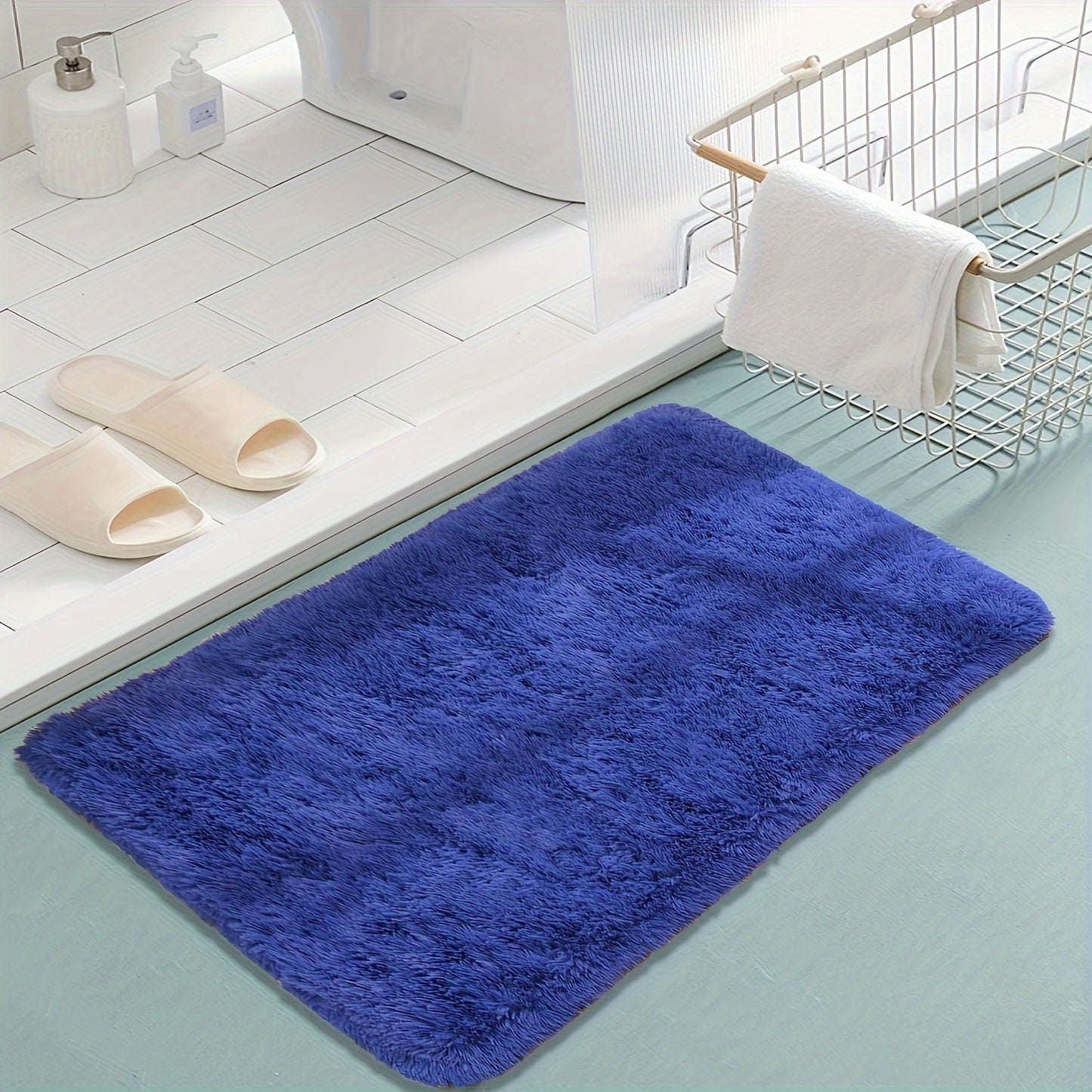 Soft Plush Bath Mat, 1 Piece, Non-Slip and Absorbent, Made of Ultrafine Fiber with Thick Anti-Slip Bath Rug, Non-Woven Backing, Rectangle Shape, Easy to Clean in Washing Machine, Low Pile Design, Polyester Material, Perfect for Bathroom Floor Decoration