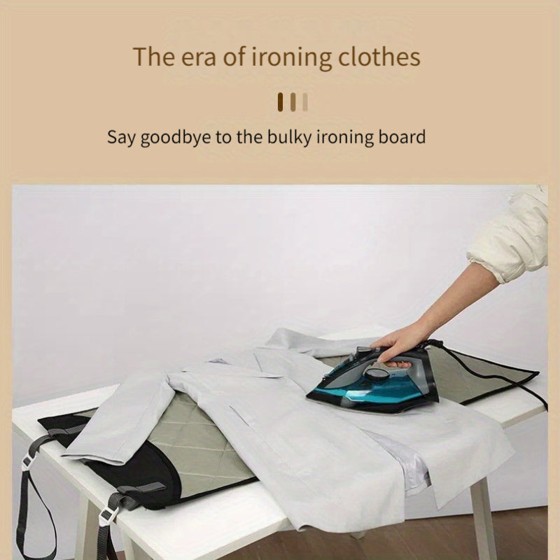 Portable ironing pad with heat insulation cloth, perfect for hanging behind the door. This thickened and foldable household ironing board is a great gift for mothers or friends who enjoy household gadgets.