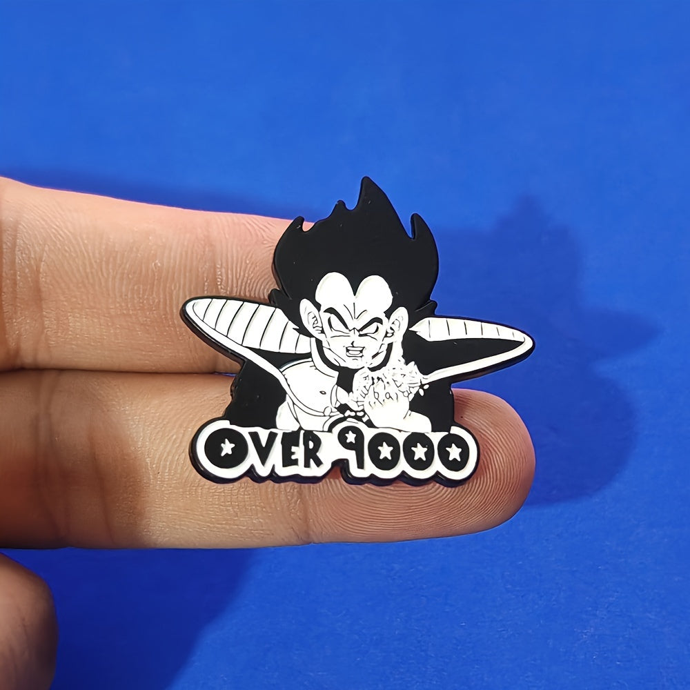 Super Warrior Enamel Pin - Japanese Anime Cartoon Character Brooch, Stylish Metal Badge For Shirts & Backpacks, Great Gift Idea - More Than 9000