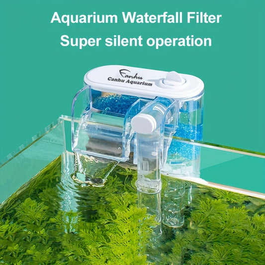 USB quiet aquarium waterfall filter, mini fish tank filter, small wall-mounted water circulation system, three-in-one water purification pump, silent 250L/H filter for small fish tanks -