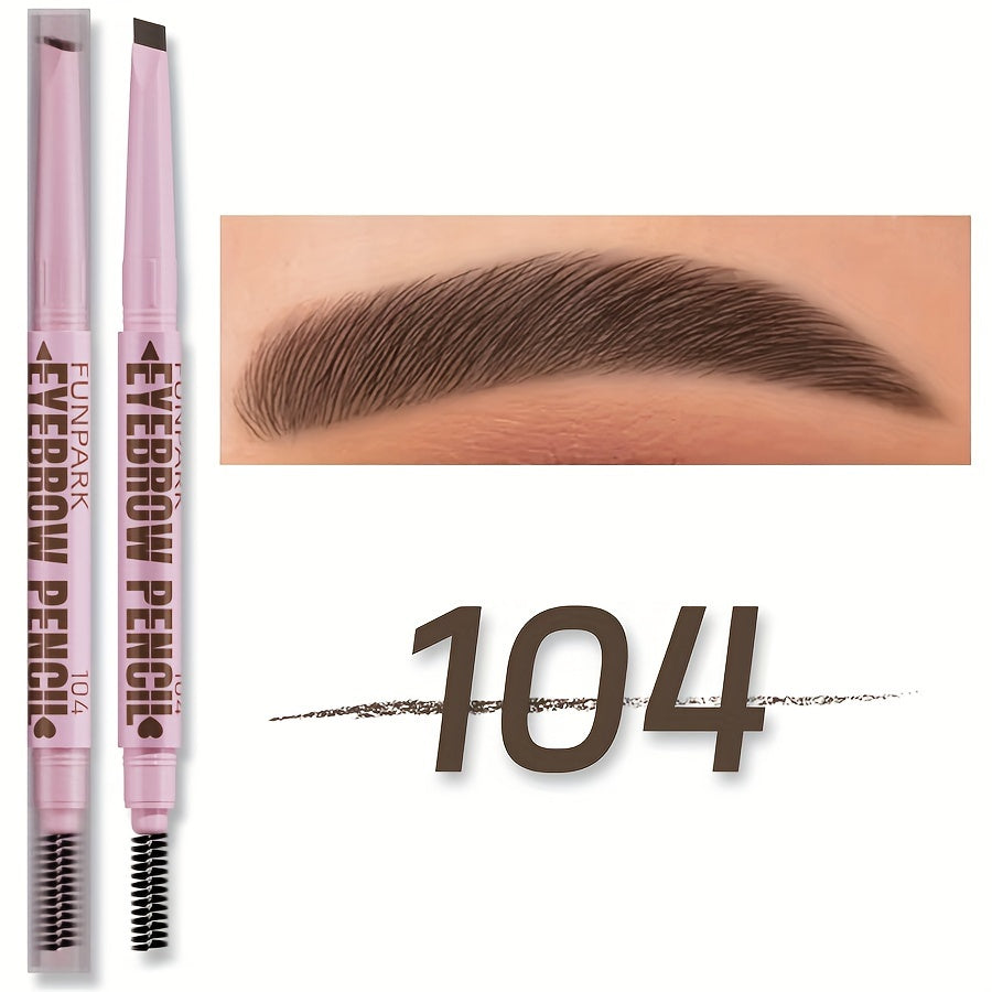 Double-ended automatic eyebrow pencil with long-lasting, waterproof formula in various shades, including dark brown, light brown, taupe, and black. Includes powder, dye, cream, and eyeliner.