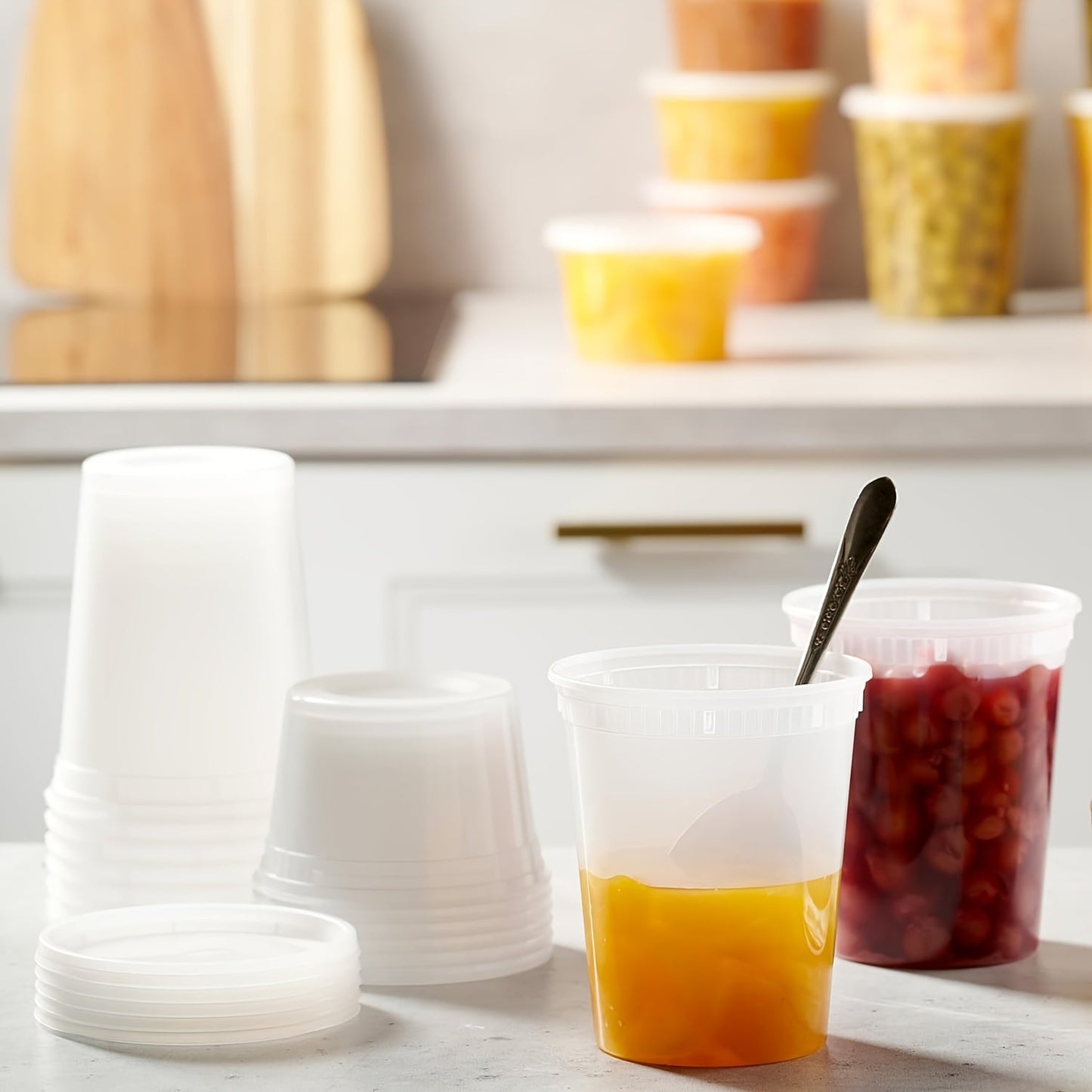 Airtight Deli Containers for Food Storage - Convenient Disposable Plastic To Go Containers with Leak-Proof Lids. BPA-Free, Microwave and Dishwasher Safe, Stackable for Easy Storage. Perfect for Organizing Your Kitchen!