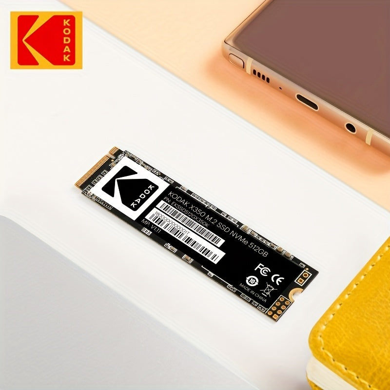 KODAK X350 Series NVMe SSD 256GB - Fast storage for desktops, gaming laptops, and ultrabooks, PCIe 3.0 compatible.