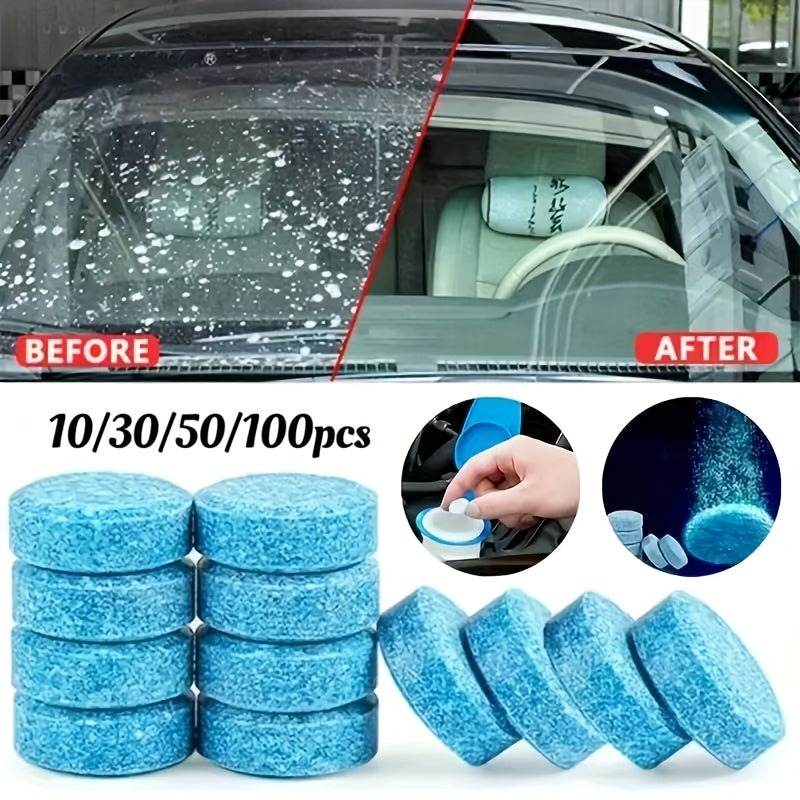 Available in packs of 10, 30, 50, or 100, these concentrated windshield wiper fluid tablets are a solid wiper essence.