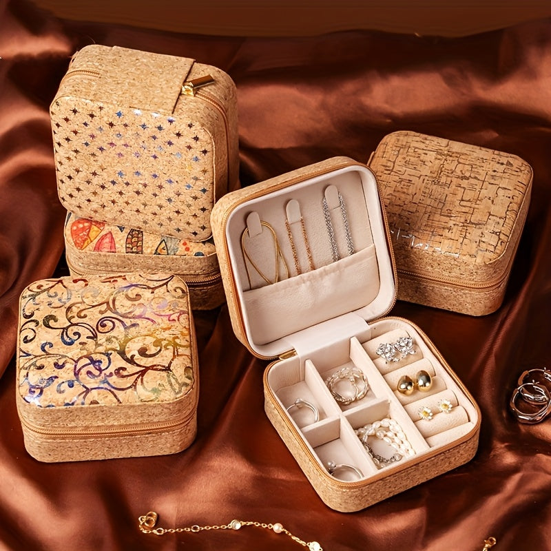 Antique jewelry box for travel or storage, premium cork material, perfect for gifting on Mother's Day.