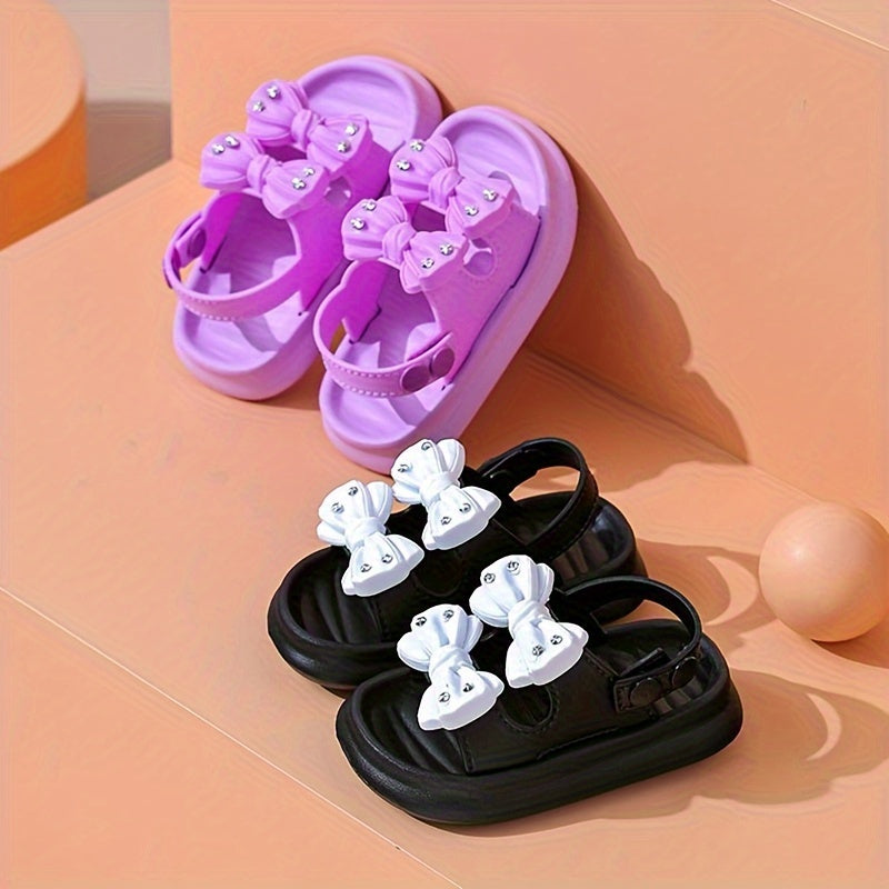 Stylish bowknot sandals for girls, perfect for indoor and outdoor wear.