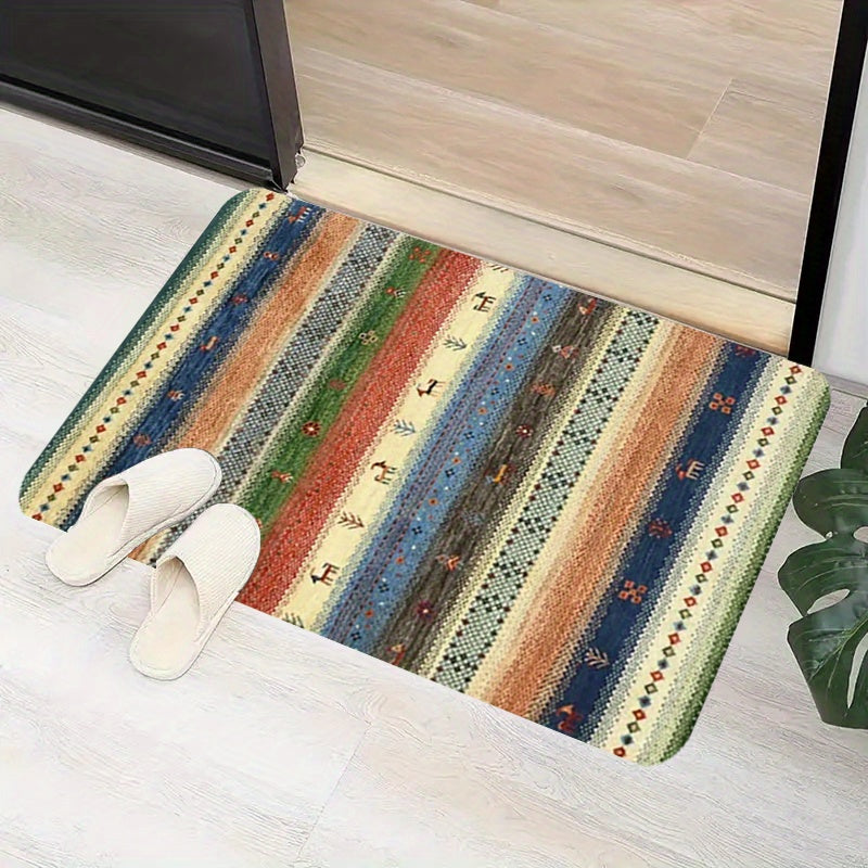 Stylish and High-Quality 1pc Non-Slip Kitchen Mat with a Chic Print - Long-Lasting and Easy to Clean, Suitable for Living Room, Porch, Balcony, and Home Decor