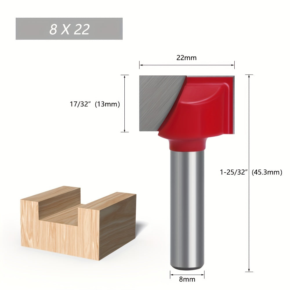 LAVIE 8mm Shank Bottom Milling Cutter Set for Woodworking, includes Slotting and Engraving Router Bits for cleaning.