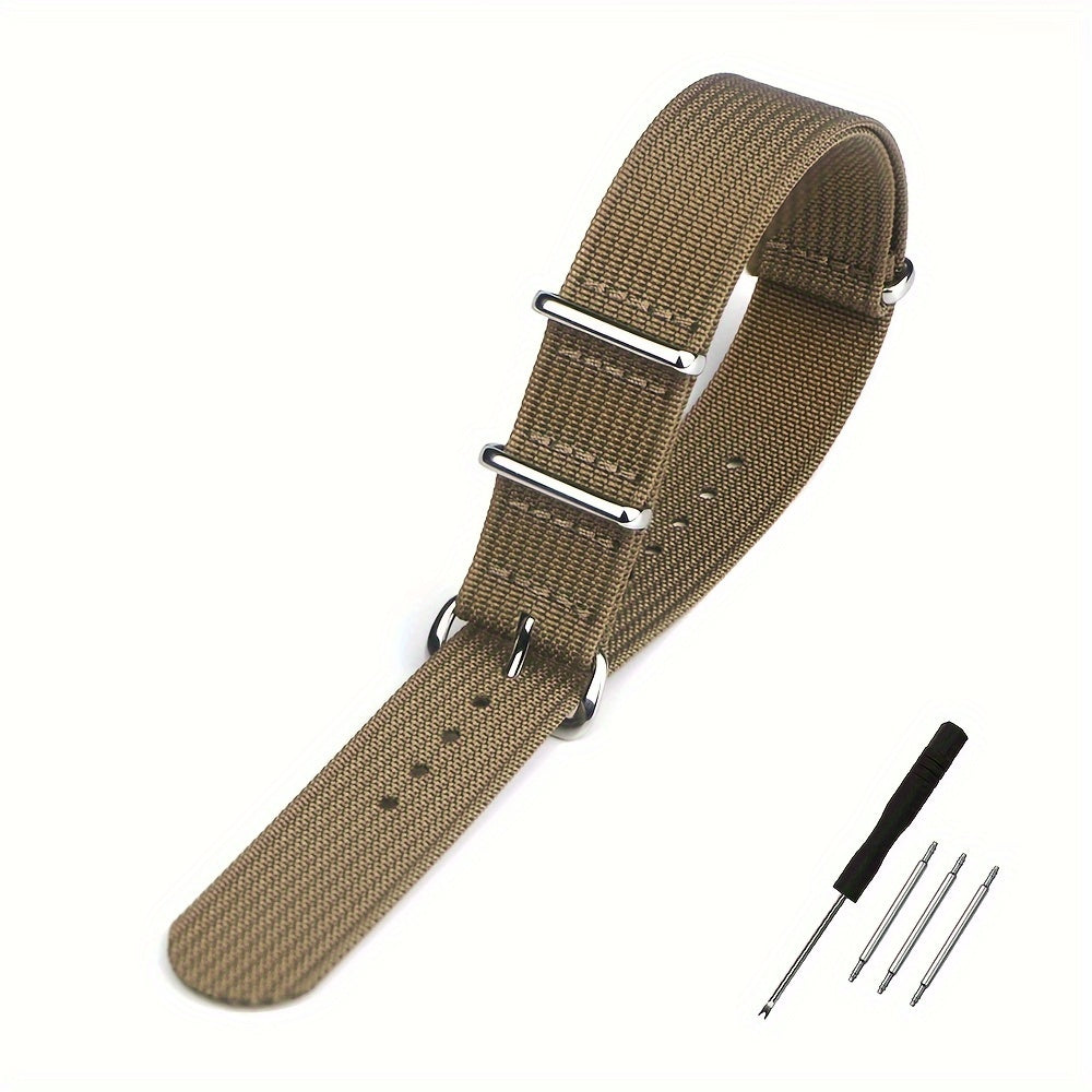 18mm 20mm 22mm Ribbed Nylon Watch Strap, Braid Ballistic Fabric Watch Band Accessory