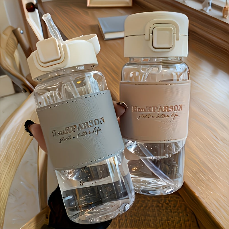 HanKParsOn 1 dona 500ml/17oz BPA-free plastik suv shishasi, qalam va burilish qopqog'i bilan - suyuqlik o'tkazmaydigan, tashqi sport, fitnes, sayohat uchun mustahkam - "HanKParsOn Hayoti" dizayni