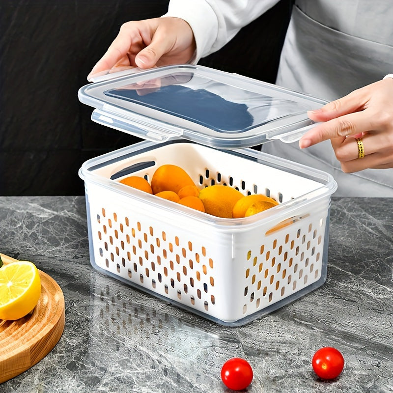 Keep your fruits, vegetables, berries, and meat fresh longer with this set of 9 large leakproof fridge storage containers featuring removable colanders. Dishwasher safe for easy cleaning.