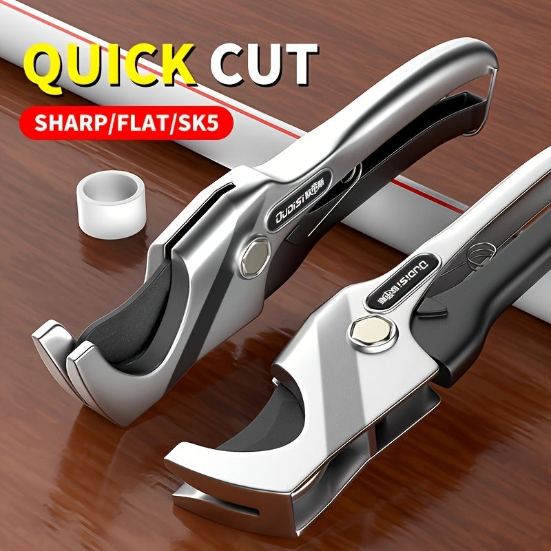 1pc OuDiSi Heavy-Duty PVC/PPR Pipe Cutter - Quick Cut Sharp Blade, Durable Steel Hand Tool for Effortless Cutting of Plastic & Water Pipes, Black Handle