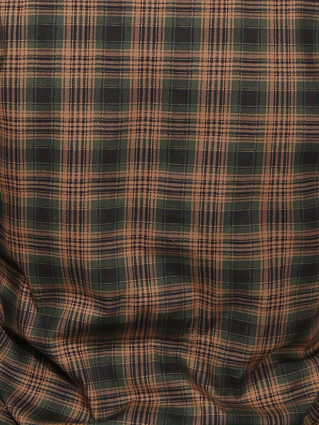 Men's Plaid Fleece-Lined Jacket - Button-Up Shacket, Fall/Winter Long Sleeves, Brown & Gray