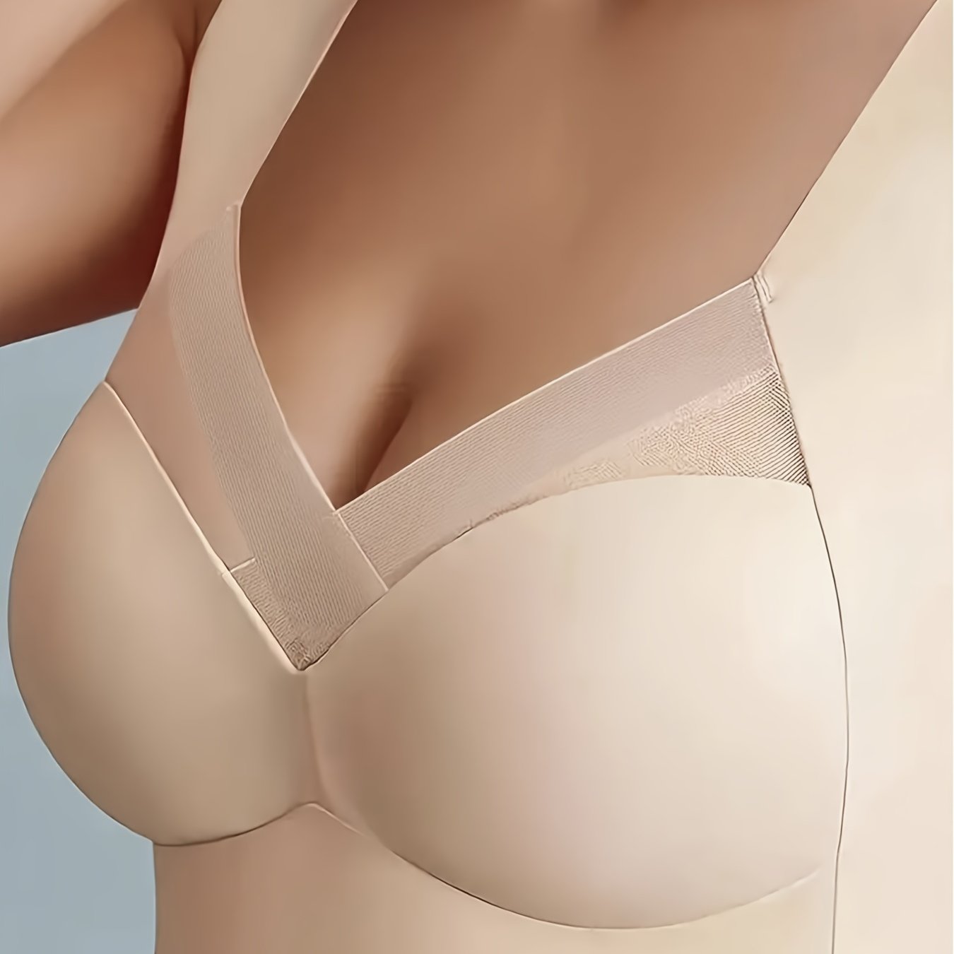 Wireless bra with mesh stitching for full coverage and comfort - perfect for women's lingerie and underwear.