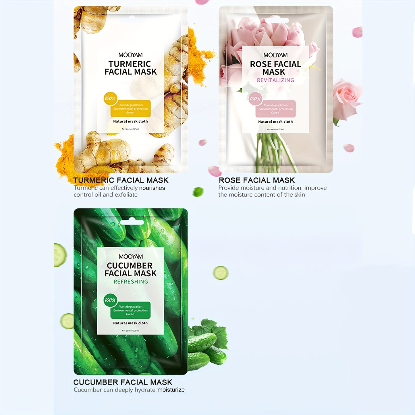 11pcs hydrating and facial mask set with a variety of ingredients for all skin types. Fragrance-free and paraben-free, perfect for gifts.