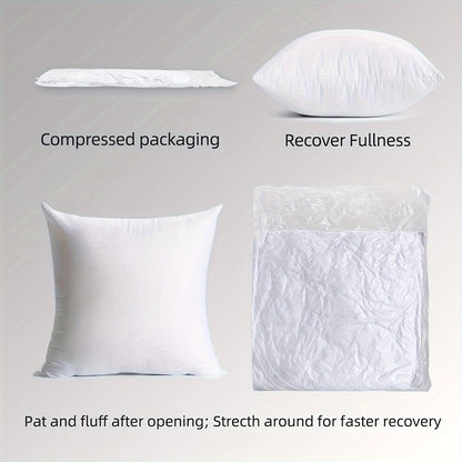 Waterproof pillow cushions with soft polyester microfiber, suitable for outdoor use. Durable, plump, and machine washable with zip closure. Available in 18x18 and 50.8x50.8 cm sizes.