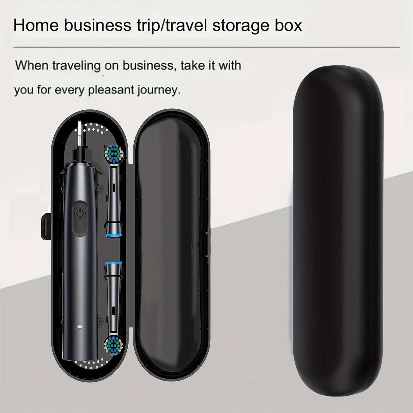 1 Round Rotating Electric Toothbrush with 8 Brush Heads, Travel Case, UCB-C Charging, 5 Modes, Super Fast Cleaning Mode - Perfect for Home and Travel, Ideal Gift