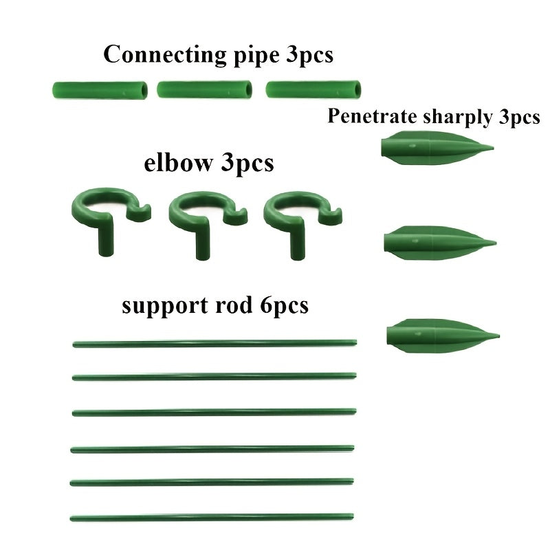 Set of 12 plant support rods for increasing height of frames for indoor and outdoor potted plants.